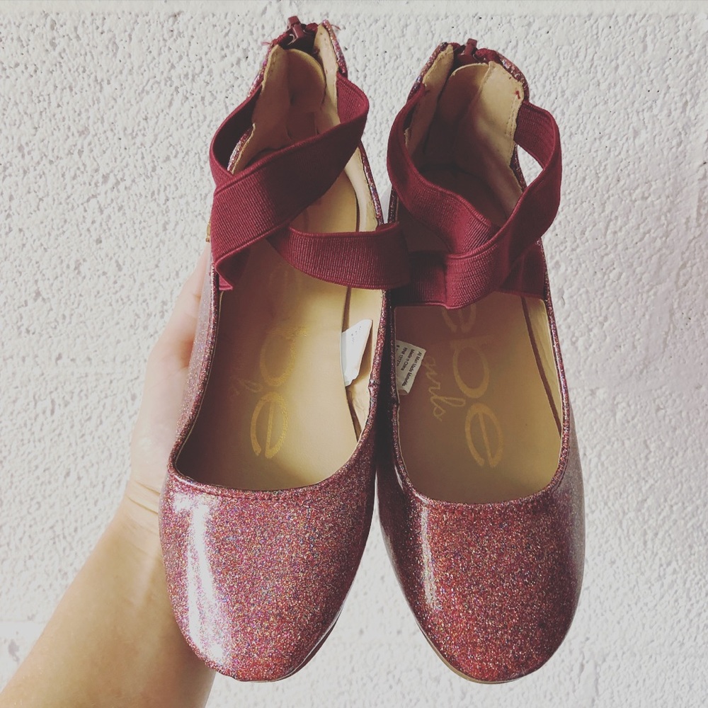 Bebe Girls glitter Mary Jane ballet flats sz: 1